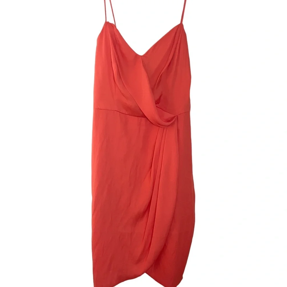 NWT Banana Republic Wrap Style Orange Midi Cocktail Dress size 6 - Picture 4 of 6